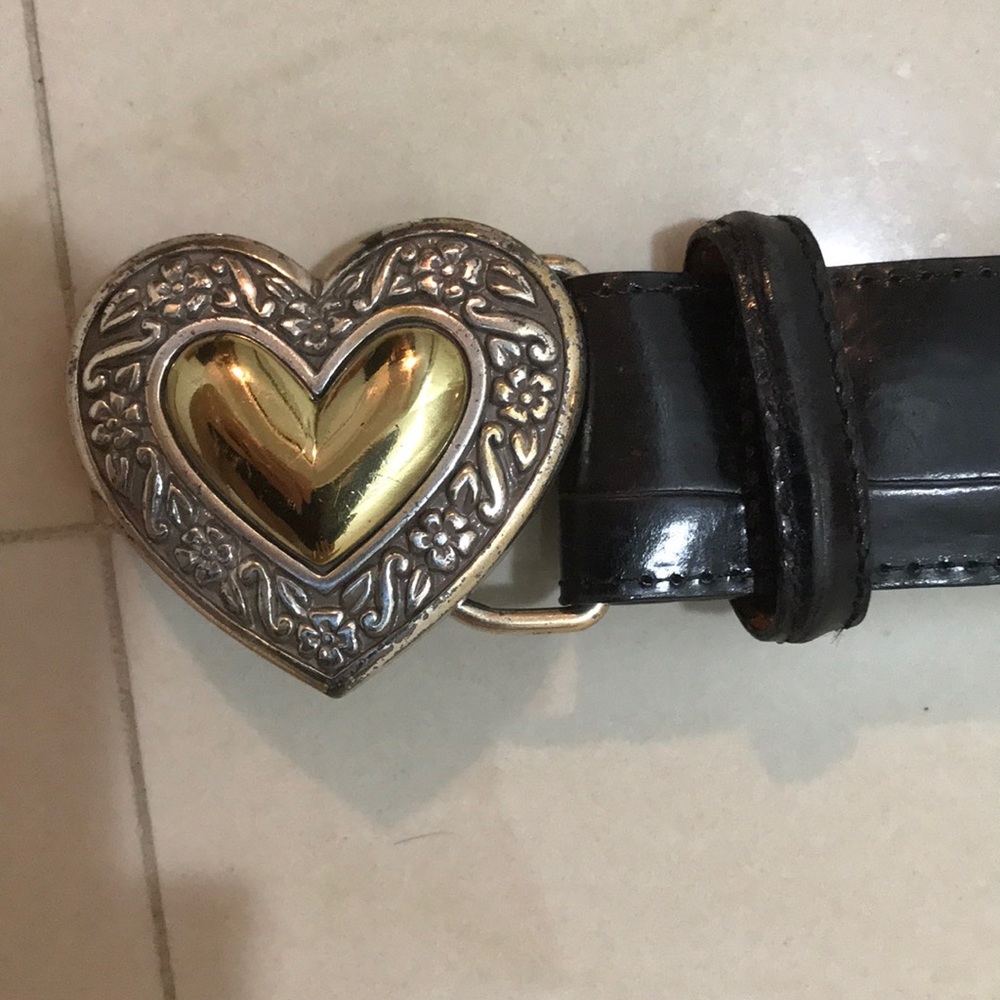 Brighton leather belt with heart clasp. Size small